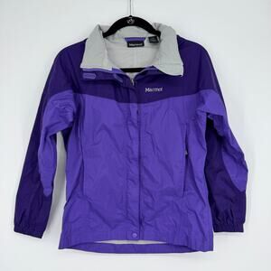 Marmot Rain Coat PreCip Eco Hoodie Waterproof Jacket Youth Girls Large